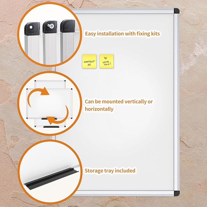 VIZ-PRO Magnetic Whiteboard/Dry Erase Board, 48 X 36 Inches, Pack of 2
