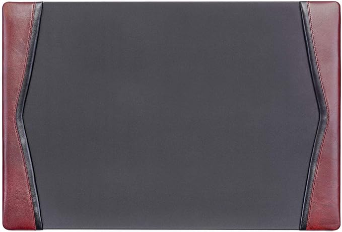 Dacasso Burgundy Leather 25.5" x 17.25" Side Rails Desk Pad