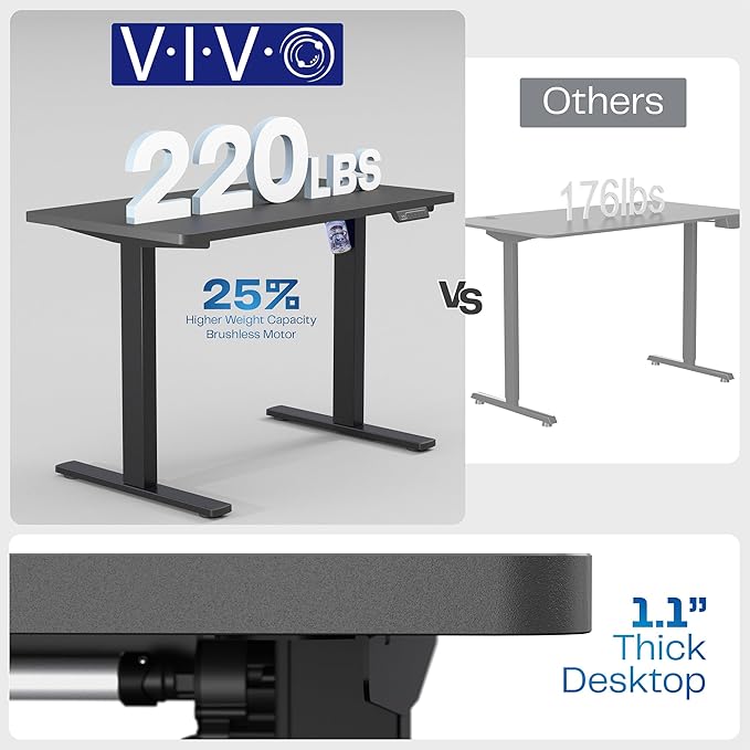 VIVO Electric 43 x 24 in Standing Desk, Memory Height Adjustment, 1B Series, Holds 220 lbs, One-Piece Reclaimed Wood Top, Gray Frame, DESK-KIT-1G4P