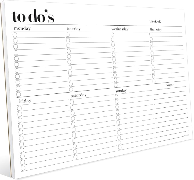 Weekly Planner Pad, Weekly To Do List Notepad, Tear Off Undated Weekly Planner Notepad, A4 Size (8,3" X 11,7"), Premium Thick Paper with Cardboard Back Support, Weekly Desk Planner by Hadigu