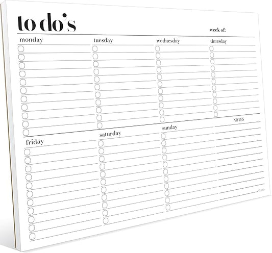 Weekly Planner Pad, Weekly To Do List Notepad, Tear Off Undated Weekly Planner Notepad, A4 Size (8,3" X 11,7"), Premium Thick Paper with Cardboard Back Support, Weekly Desk Planner by Hadigu