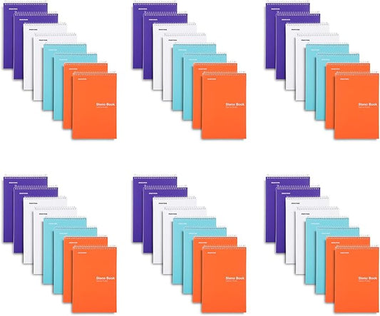 Mintra Office Steno Books (Poly Pastel Cover 8pk, 48pk Case (6-8pks))