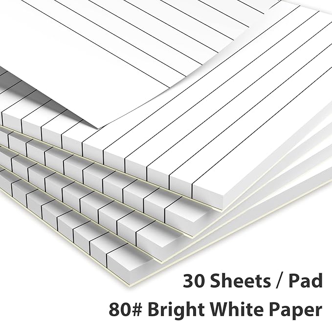 Nichela Notepad for Daily Planning and Organization of Work – 4 x 6-inches Lined Paper – Thick Bright White Paper – 30 Pages – Note Pads Ruled Pages – Pack of 8