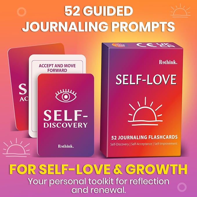 QUOKKA Self-Love: 52 Journaling Flashcards for Reflection, Self-Discovery, and Mindful Growth | Guided Prompts for Gratitude, Self-Acceptance, and Personal Empowerment | Gift for Women and Men