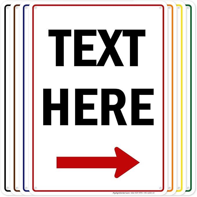 Custom Arrow,Custom Directional Sign, Right Arrow, 10x14 Inches, 55 mil thick HDPE (high density polyethylene), Made in USA by My Sign Center