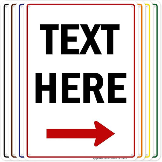 Custom Arrow,Custom Directional Sign, Right Arrow, 10x14 Inches, 55 mil thick HDPE (high density polyethylene), Made in USA by My Sign Center