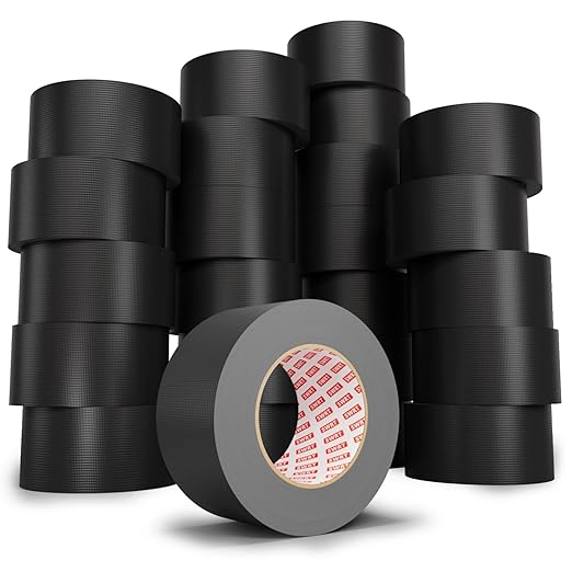 SWRT 9 Mil 24-Pack Black Heavy Duty Duct Tape Strong Adhesive, 2 in x 30 YD (Total 720YD) Duct Heavy Duty Waterproof All Weather Black Duct Tape No Residue Sealing & Patching for Indoor&Outdoor Repair