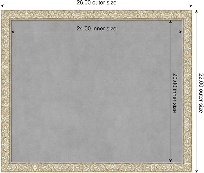 Amanti Art Silver Framed Magnetic Board 22x26 Medium Vision Board for use with Magnets, 100% Metal Sheet to Display Items as Office Decor or for Home Organization in mudroom, Kitchen or Kids Room