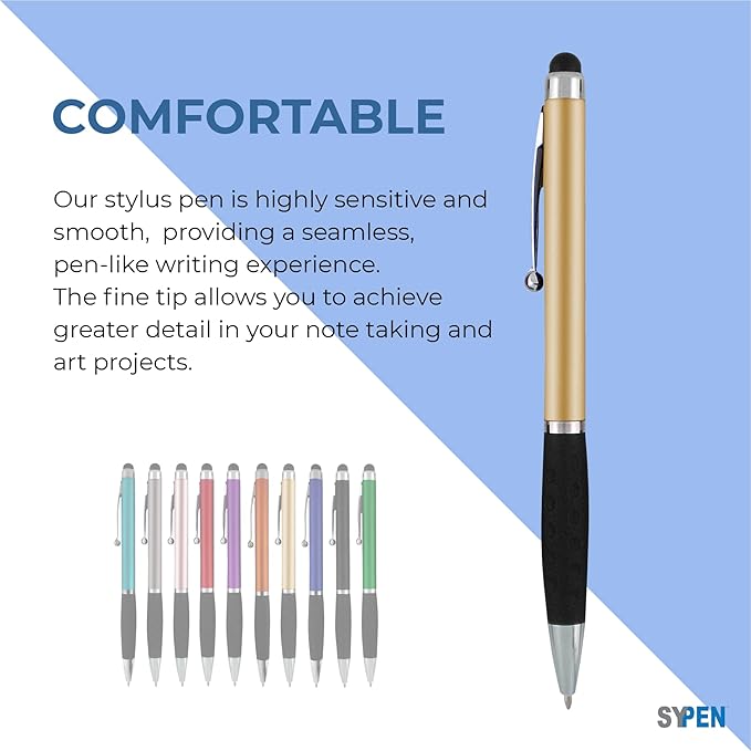SyPen Personalized Pens With your Custom Logo or Text-600 Pack Bulk-for Businesses, Parties, and Events, 2 in 1 Ballpoint Pen & Stylus for Touchscreen Devices, Light Assorted Barrels, Black Ink