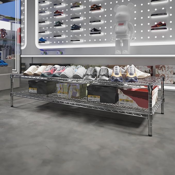 Regal Altair 24" Deep x 60" Wide x 14" Height Wire Shelving Kit | 2-Tier | NSF Commercial Storage Rack Unit