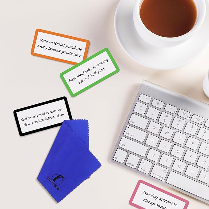 Dry Erase Magnets Set - 24 Pack - 4x2 in Whiteboard Magnetic Notes Planning Pads Labels - Small White Board Magnet Strips Name Tags for Home and Office