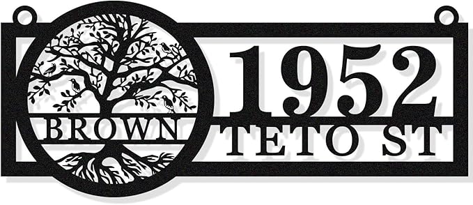 Hanging Metal House Numbers,Custom Metal Hanging Address Signs, Hanging Mailbox House Number Signs,Hanging House Address Numbers, Lamp Post Address Plaques