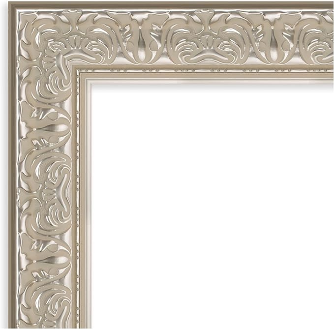 Amanti Art Silver Framed Magnetic Board 47x55 Oversize Vision Board for use with Magnets, 100% Metal Sheet to Display Items as Office Decor or for Home Organization in mudroom, Kitchen or Kids Room