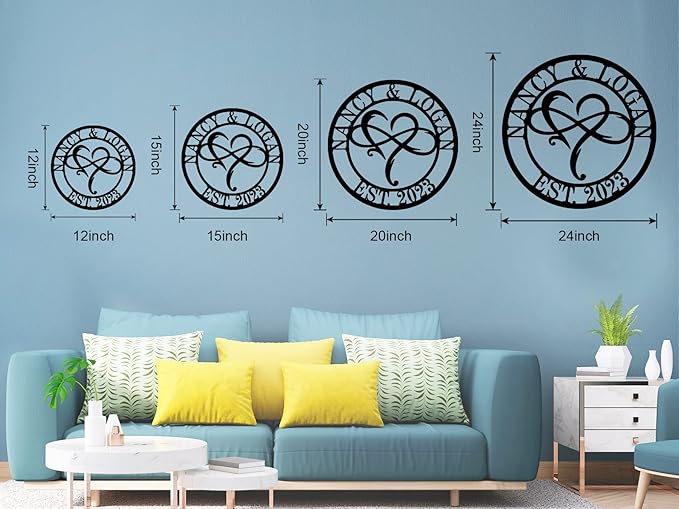 Personalized Infinity Heart Sign with Names, Personalized Wedding Gifts, Personalized Metal Infinity Sign, Custom Infinity Metal Sign, Infinity Sign Metal Newlywed Gift, Heart Monogram Metal Sign
