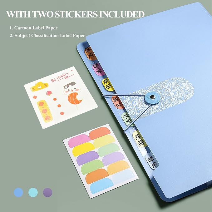 Expanding File Folder Organizer with 12 Pockets, 3 Pack Waterproof Accordion Document Holder for Office Paperwork, A4 Letter Size Expandable Portfolio for Bills, Receipts & Tax Records