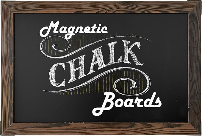 Loddie Doddie Magnetic Chalkboard Sign - 20 x 30 in Rustic Wood Frame - Easy-Erase Surface & Magnet Display - Magnetic Chalkboard Calendar - Rustic Magnet Board