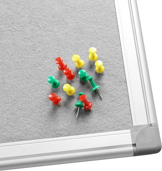 36x24-Inch Gray Felt Bulletin Board with Silver Aluminum Frame – Perfect for Home, Office, and Classroom