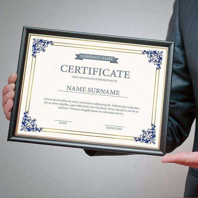 Empire Blue, Gold & White Parchment Certificate Papers - Pack of 25, Laser & Inkjet Printer Compatible, for Office, Business Awards, Graduation, School Diplomas, 8-1/2" x 11" on 60 lb. Stock