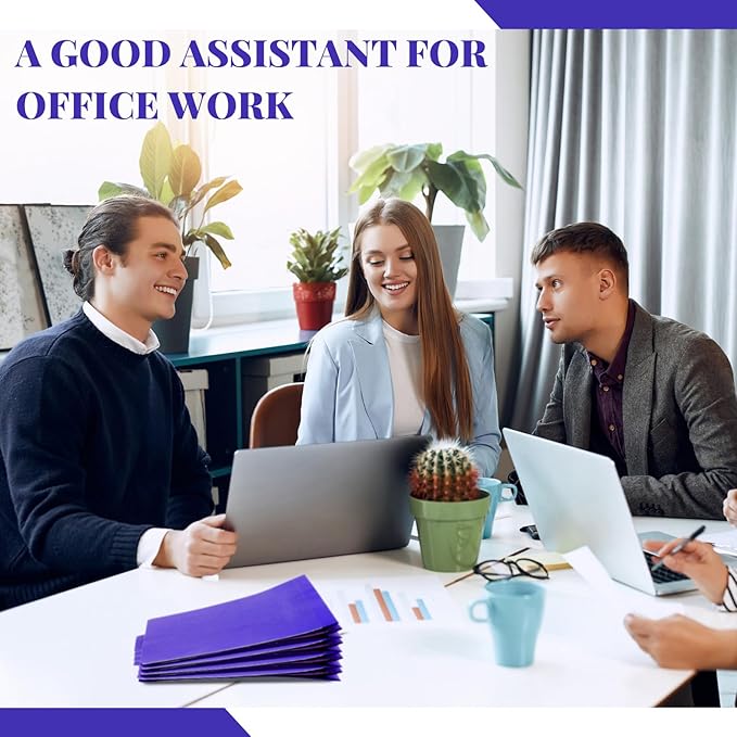 Skyygemm 60 Pcs Classification Folders Letter Size, 2 Divider Pressboard File Folders with 3. 5 Inch Expansion, 2 Prongs Fastener, Heavy Duty Office File Organizers for Teachers, Medical (Purple)