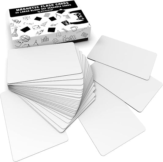Attractivia Dry Erase Magnetic Labels 5.6 x 3.7 in, Dry Erase Magnets, 36-Pack, White Erasable Write-On All-Purpose Labels, for Office, Education, Home, Whiteboard