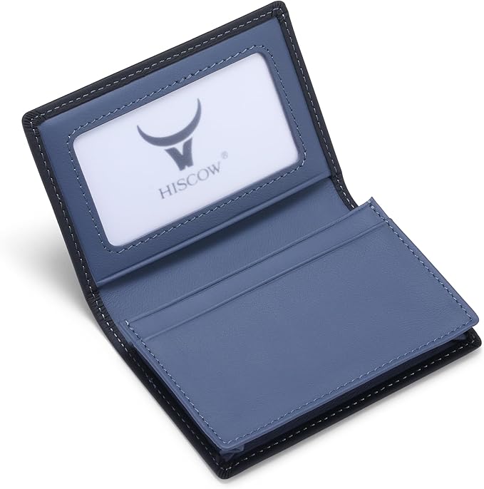 Leather Business Card Case Holder for Men & Women, Italian Calfskin