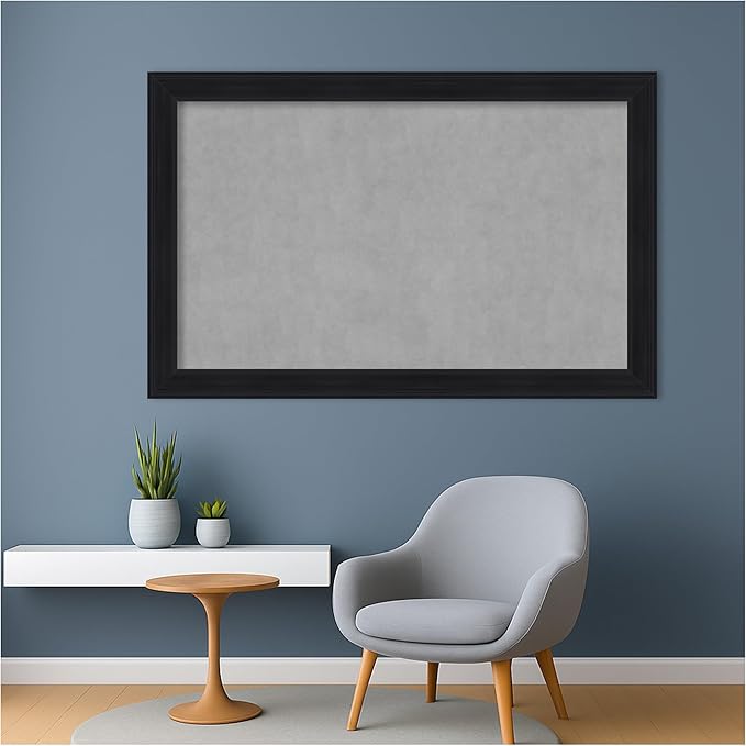 Amanti Art Black Framed Magnetic Board 29x45 Large Vision Board for use with Magnets, 100% Metal Sheet to Display Items as Office Decor or for Home Organization in mudroom, Kitchen or Kids Room