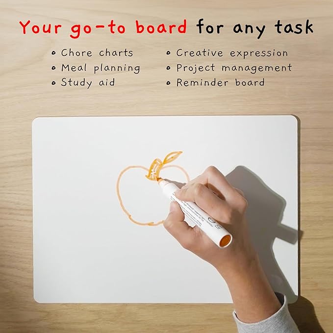 Board Geeks 25 Pack Small White Boards for Students - Double Sided Dry Erase Boards 9 x 12 in - Mini Whiteboard Set for Classroom or Home Use - Portable White Board Bulk for Kids and Teachers
