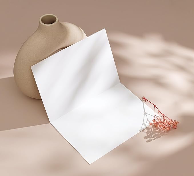 4x6"Plain White Folding Tent Cards (Set of 50)-8x6"Folds to 4x6"- Simple Blank Card Stock for Writing, Stamping, Drawing - Make Your Own Note, Thank You Cards