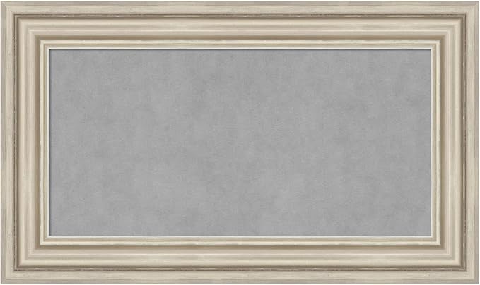 Amanti Art Silver Framed Magnetic Board 18x30 Small Vision Board for use with Magnets, 100% Metal Sheet to Display Items as Office Decor or for Home Organization in mudroom, Kitchen or Kids Room