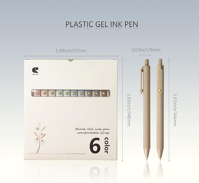 CRYLLIS Gel Pens,12 Pcs Black Ink Pens,Smooth Writing Nursing,Fine Point (0.5mm),Office Supplies Pack,Quicky Dry,Cute Pen For Teen Girls, Desk Accessories For Women,Valentines Party Favors