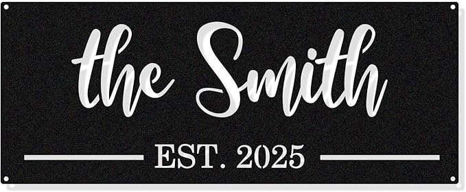 Custom Metal Name Sign,Personalized Last Name Metal Sign,Family Name Sign,Personalized Last Name Date Sign,Metal Wall Art,Last Name Signs for Home,Metal Wall Decor