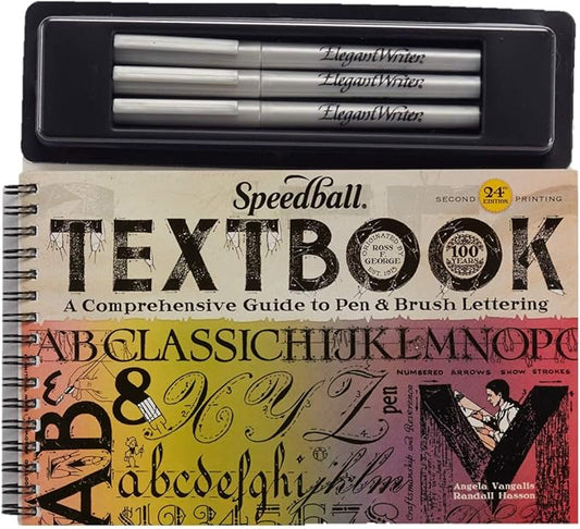 Speedball Textbook Project Kit, Includes 1.3 mm, 2.0 mm, and 3.0 mm Elegant Writer Calligraphy Markers Chisel Nib Tip Pens for Drawing, Journaling, and Scrapbooking