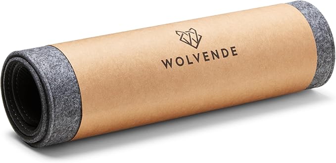 Wolvende Premium Felt Desk Mat | Small 12" x 27.5" | Multifunctional Desk Pad for Home Office | Mid Gray