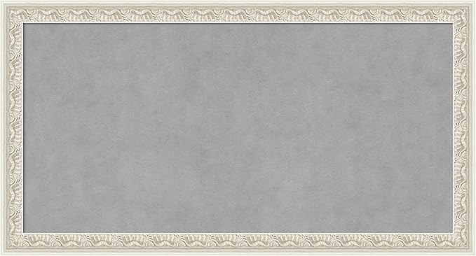 Amanti Art Silver Framed Magnetic Board 14x26 Small Vision Board for use with Magnets, 100% Metal Sheet to Display Items as Office Decor or for Home Organization in mudroom, Kitchen or Kids Room