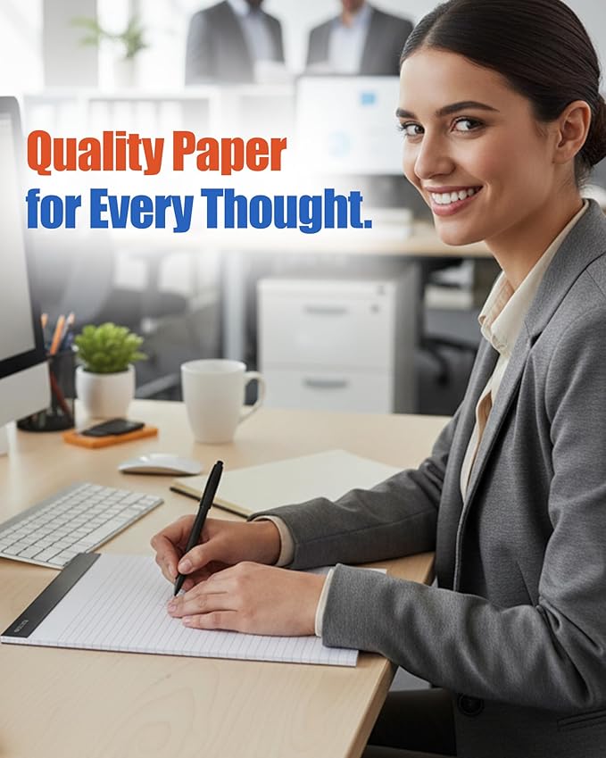 Mintra Office Legal Pads (Double Pad 3pk (White), 8.5in x 11in (Wide Ruled))