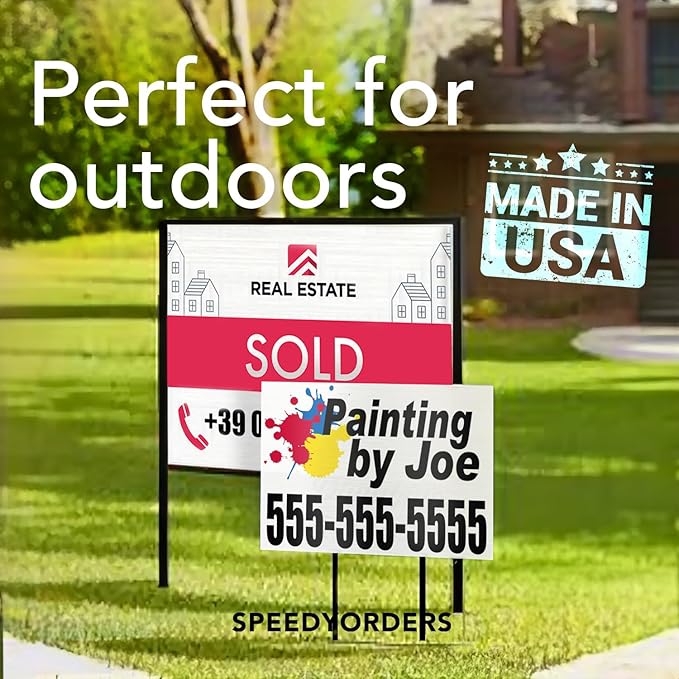 SPEEDYOOKS Custom Outdoor Metal Sign, Personalized Aluminum, Customized Safety, Business, Waterproof - White Aluminum (Black & Yellow, 20x20 In)
