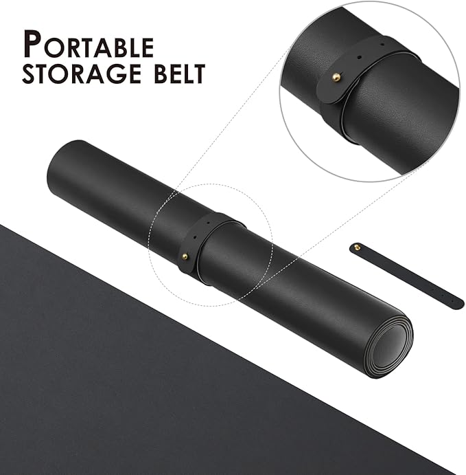 Large Desk Mat - 47.2"x 17" Non-Slip PU Desk Pad for Office and Home - Ideal for Large Mouse Pad and Desk Mats on Top of Desks(Black)