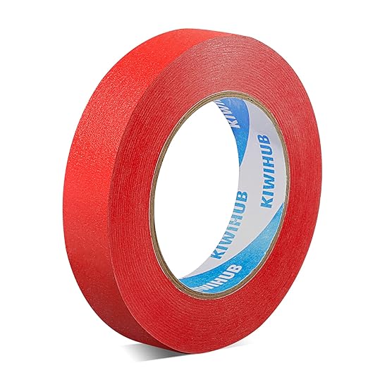 KIWIHUB Red Painters Tape,1 inch x 60 Yards - Clean Release Masking Tape for Painting,Labeling,DIY Crafting,Decoration and School Projects