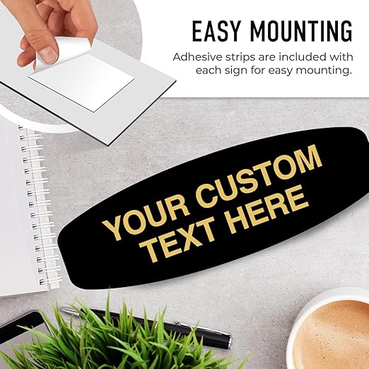 Custom Wall or Door Sign, Personalized Round Plaque Engraved Message for Bussiness, Property and Home Indoor/Outdoor, 3x9 Inches, Made in USA by Sigo Signs