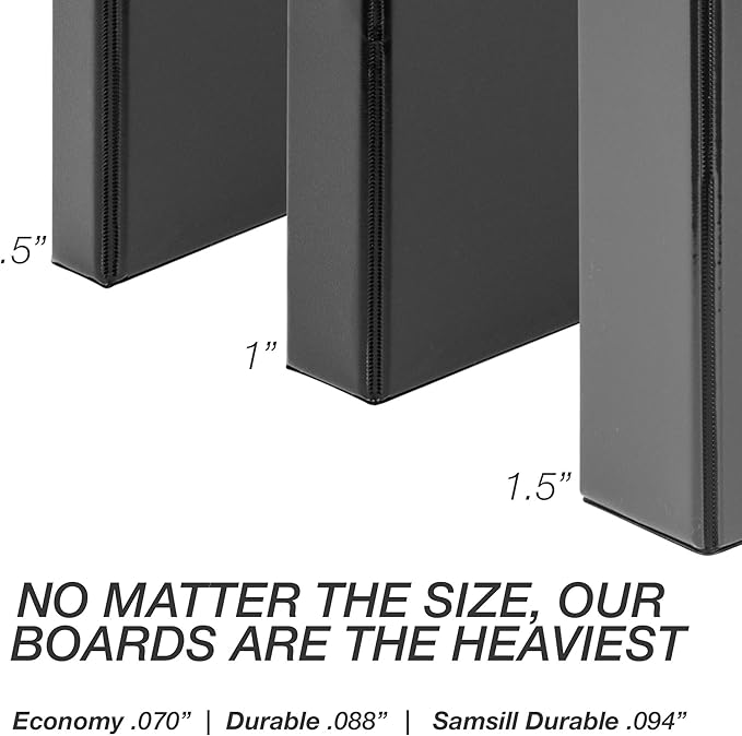 Samsill Durable .5 Inch Binder, Made in the USA, Round Ring Customizable Clear View Binder, Black, 24 Pack (MP248410)