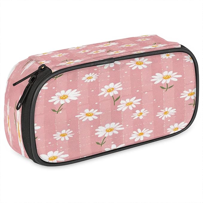 Pardick Flower Daisy Pencil Case，Big Capacity Pencil Pouch Coin Pouch Stationery Organizer For Teen School
