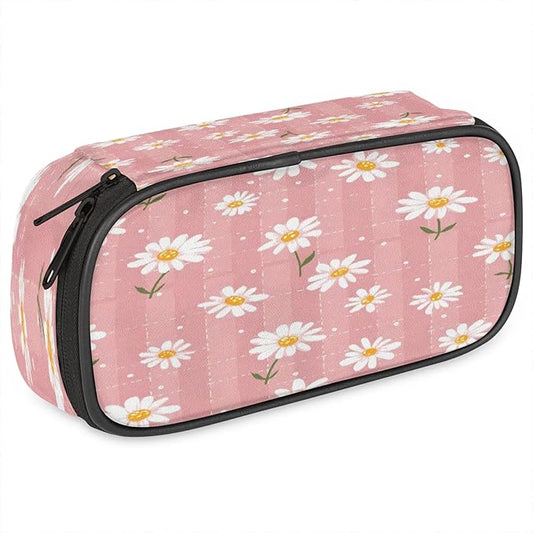 Pardick Flower Daisy Pencil Case，Big Capacity Pencil Pouch Coin Pouch Stationery Organizer For Teen School
