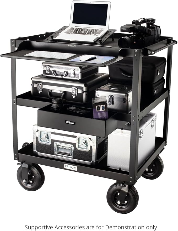 PROAIM Bowado 36" Video Camera Production Cart for Photographer, Videographer & Filmmaker. Payload up to 200kg/440lb. Collapsed Design (CT-BWDO-36)