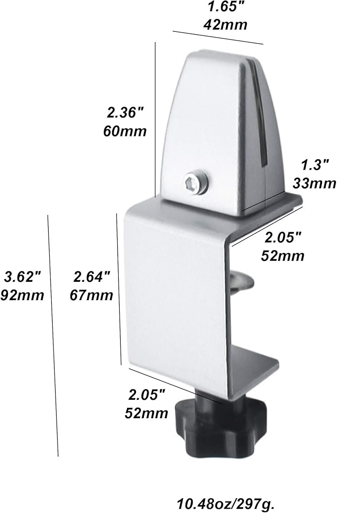 Sneeze Guard Support Clamp Partition Aluminum Adjustable Partition Support Acrylic Desk Divider Shield Privacy Panel Clamp For Clear Shield