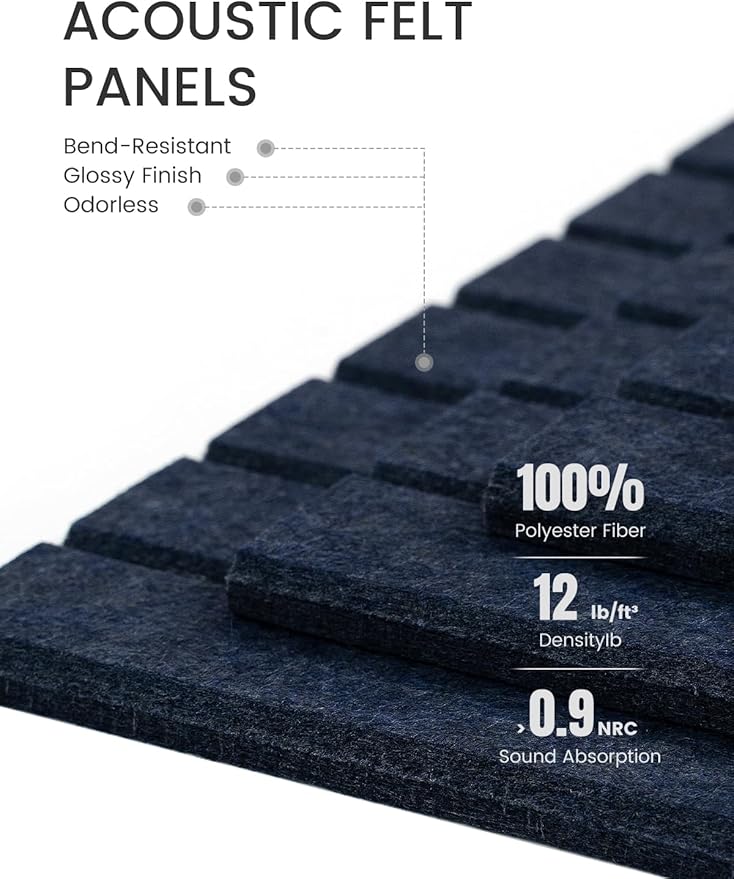 Fluxynara Large Felt Bulletin Board 36" x 24" Cork Board Alternative-6 Pack with 40 Safe Removable Adhesive Tabs, Cork Boards for Walls Cork Board for Home Office Classroom Pin Board-Navy Blue