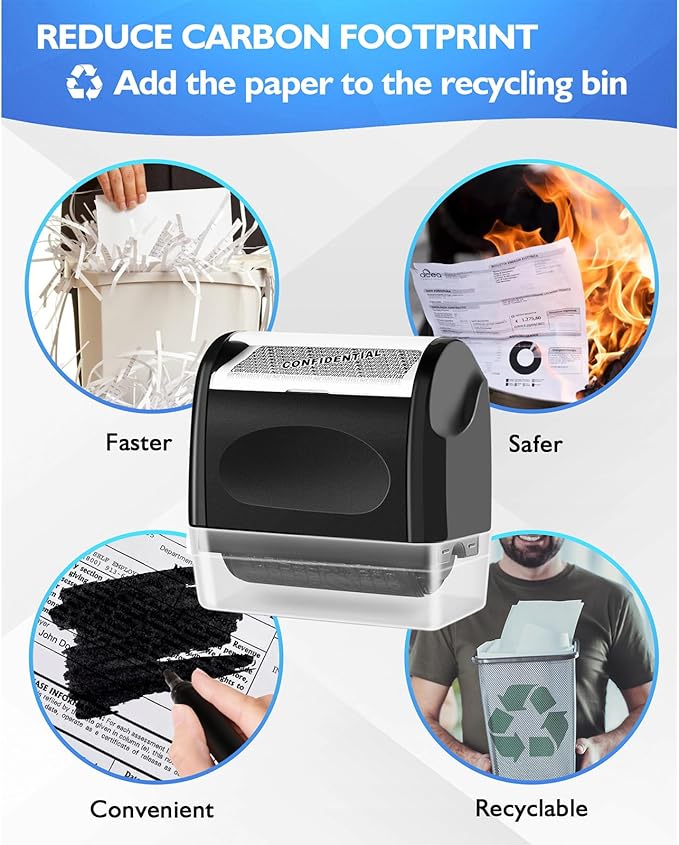 Identity Theft Protection Roller Stamp - Confidential Roller Stamp for Identity Protection & Security Stamp- Blocks Out Privacy Information, Guard Your Address & ID (2 Pack)