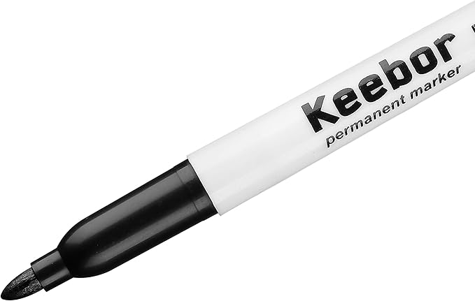 Keebor Permanent Markers Bulk, 60 Pack Black Permanent Markers, Quick Drying & Fade Resistant, Fine Point Marker Set for Wood, Plastic, Paper, Metal