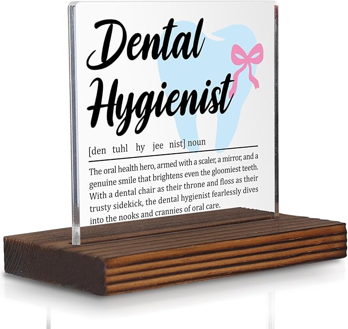 Dental Hygienist Gift Desk Decor Sign, Appreciation Plaque for Oral Health Professionals, Dental Office Recognition Week Thank You Present PA059