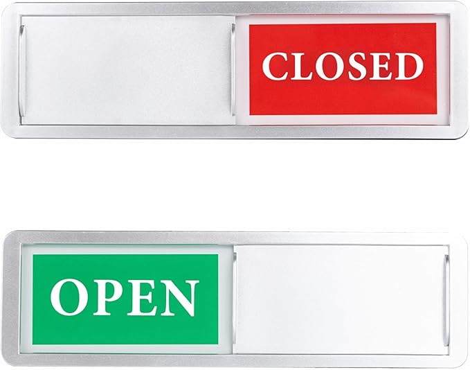 Open Closed Sign Sliding Door Indicator, Open Closed Signs for Business, Office, Restroom, Salon, Storefront, Home Office, Window, Restaurants