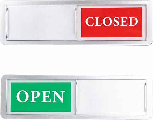 Open Closed Sign Sliding Door Indicator, Open Closed Signs for Business, Office, Restroom, Salon, Storefront, Home Office, Window, Restaurants